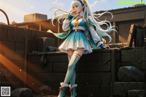 a sexy anime girl with big tits posing for the camera