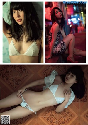 A woman in a white bodysuit posing for the camera.